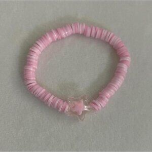 Pink Star and Bubblegum Bracelet with Stretchy Elastic Band #kidcore #y2kfashion